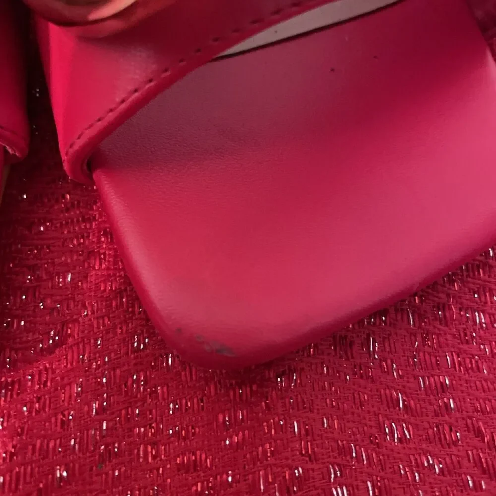 Bisou Bisou Michele Bohbot Red Mules 2.5